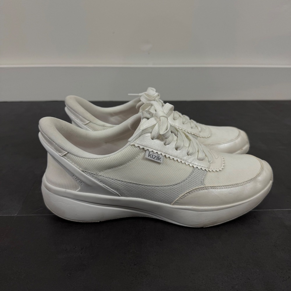 Kizik Lima Hands Free Slip On Sneakers White Pearl Mesh Womens Athletic Shoes